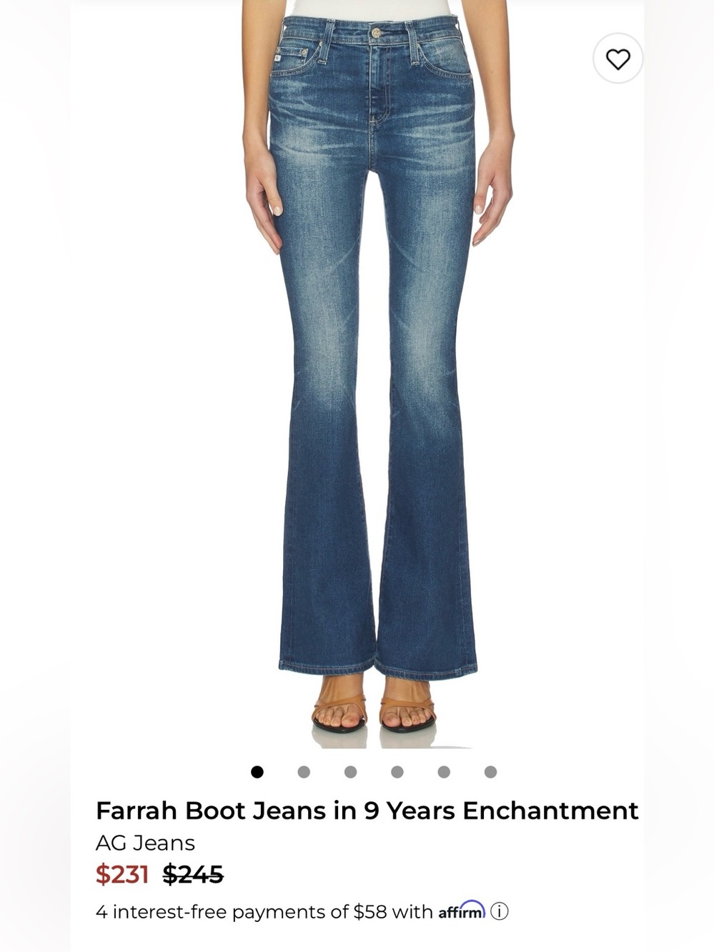 Ag Adriano Goldschmied Farrah mid-rise bootcut Jeans (worn once)